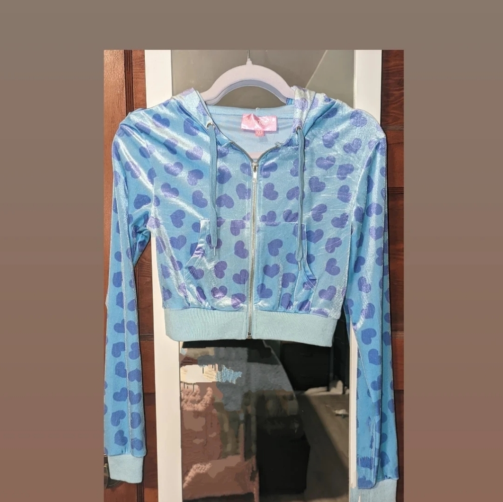 SugarThrillz by Dollskill Berry Loyal Maneater velour track jacket